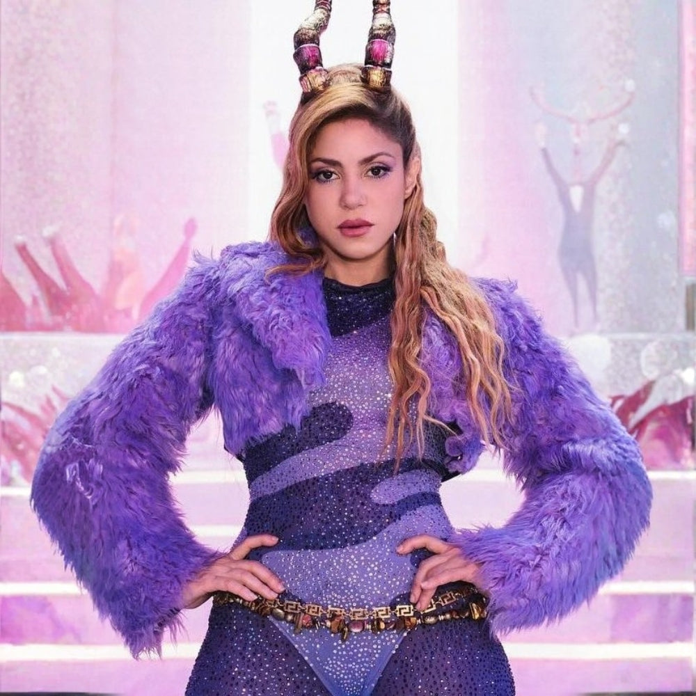 Zootopia  Shakira Purple Faux Shearling Fur Jacket - Front Posture View