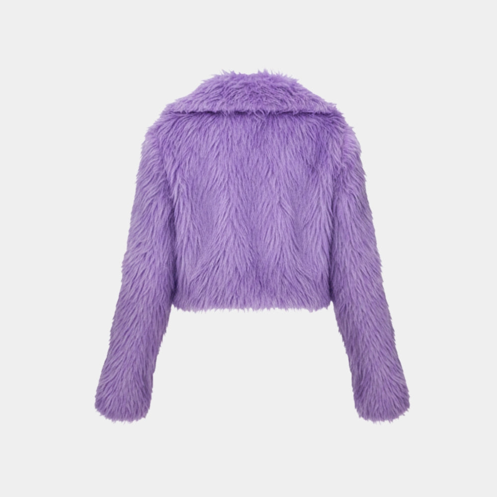 Zootopia  Shakira Purple Faux Shearling Fur Jacket - Mannequin Back View