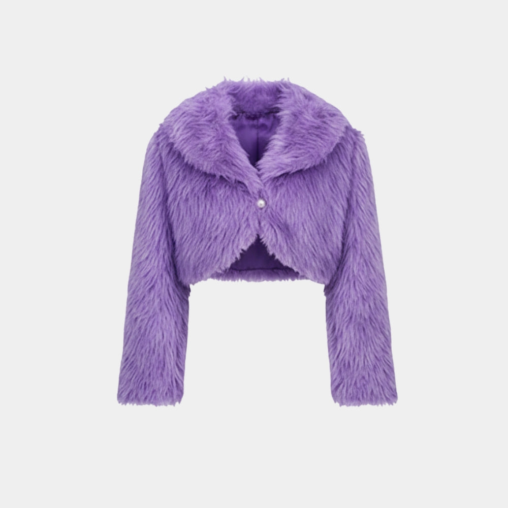 Zootopia  Shakira Purple Faux Shearling Fur Jacket - Mannequin Front View