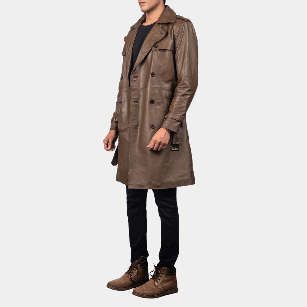 Rorschach Brown Leather Coat image 1