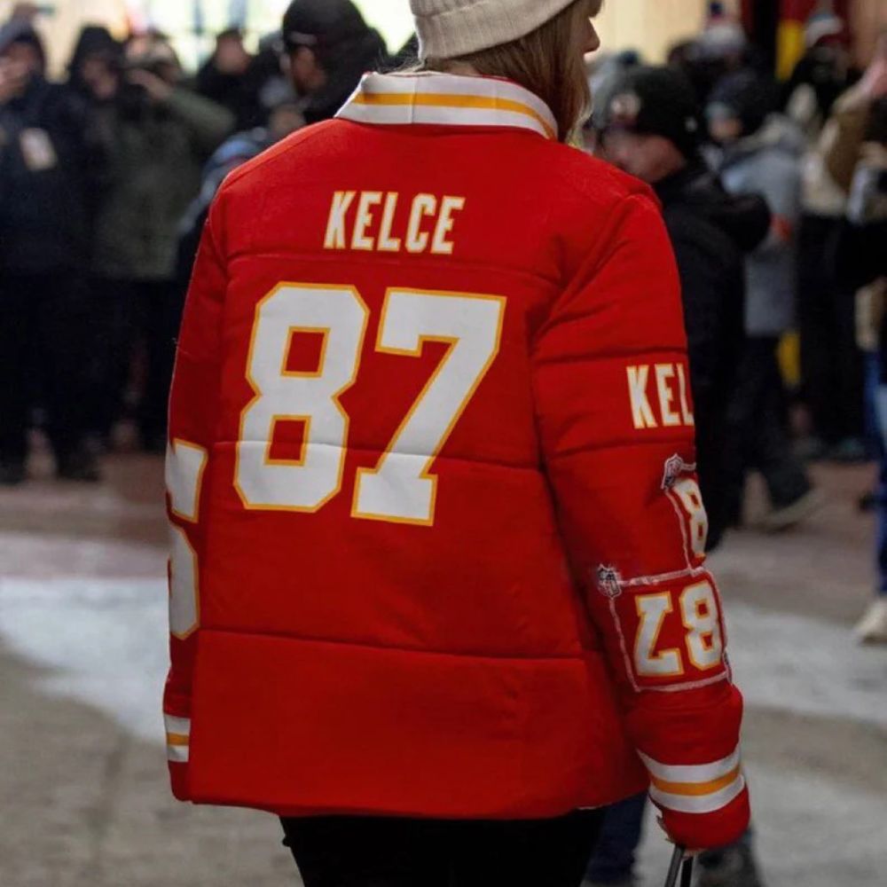 Taylor Swift Kelce 87 Chiefs Puffer Jacket image 2
