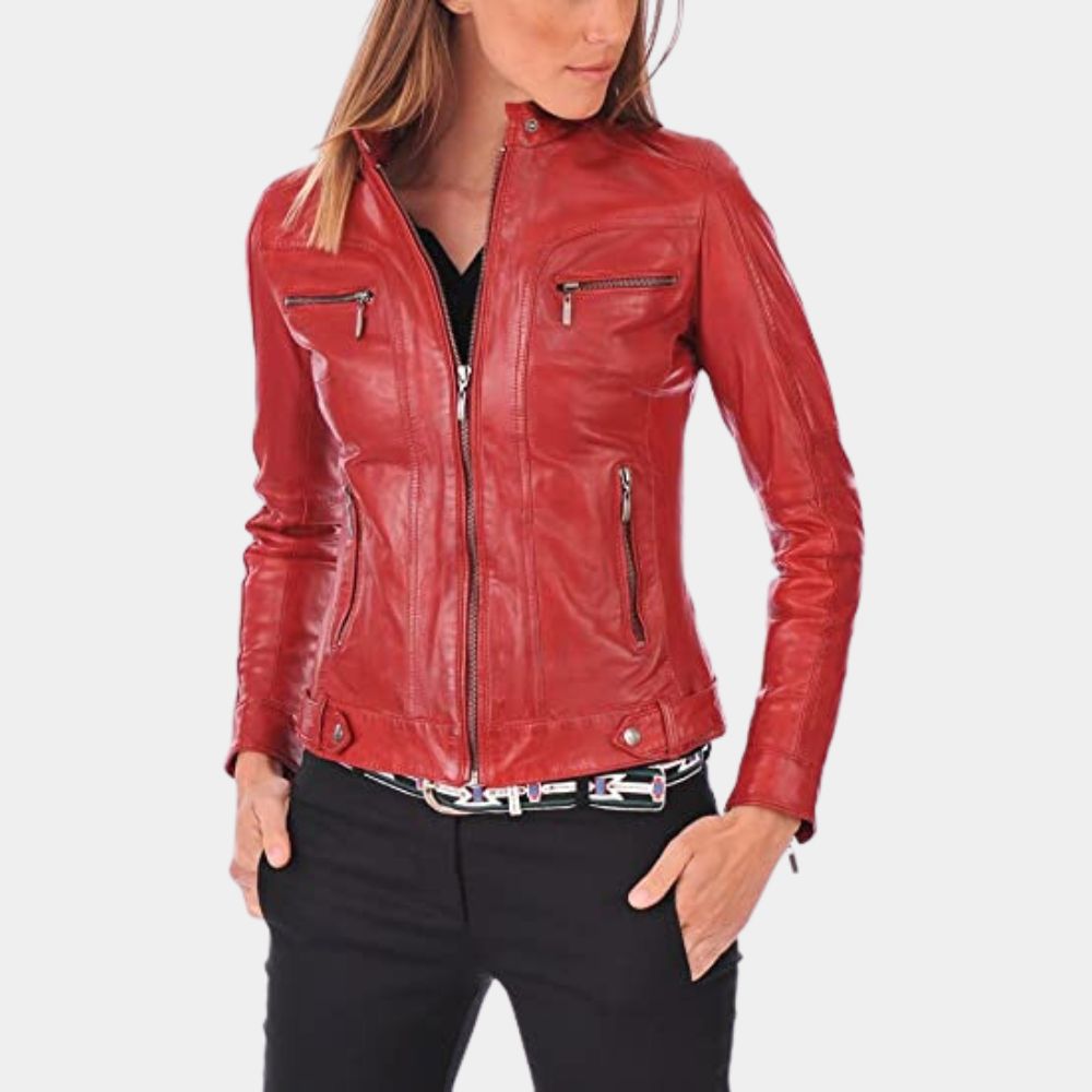 Claire Red Leather Jacket image 0