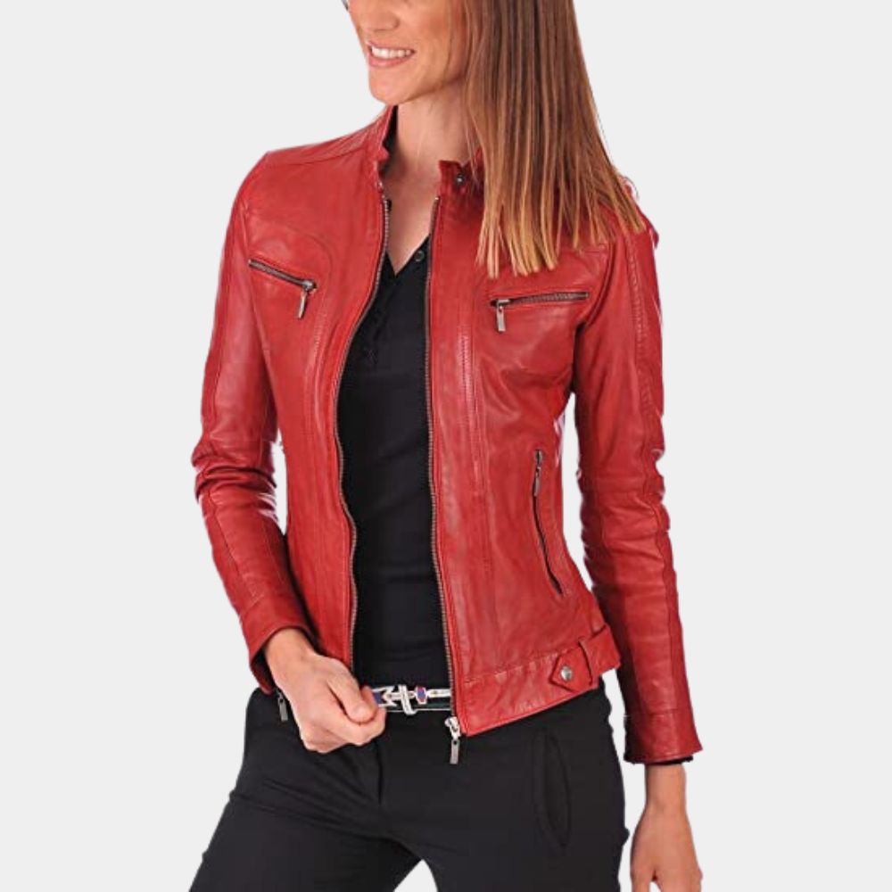 Claire Red Leather Jacket image 2