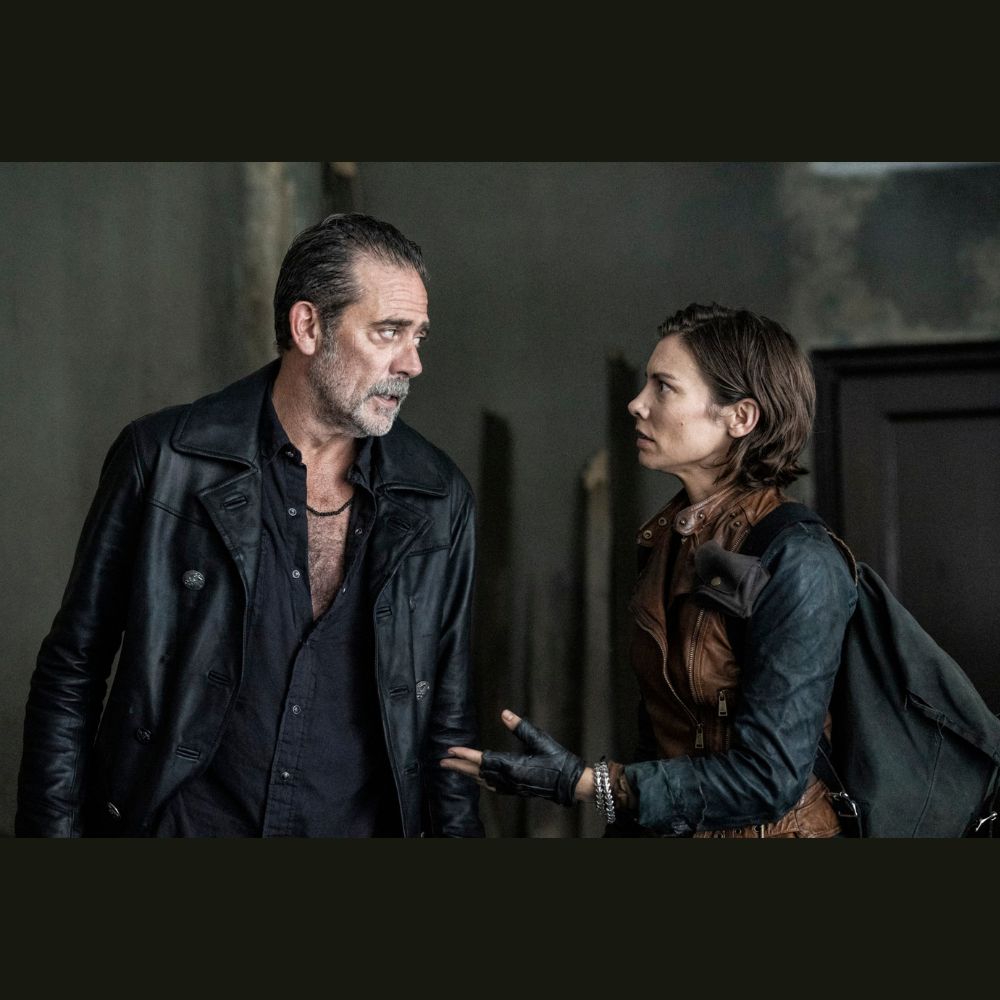 Negan Black Leather Peacoat image 4