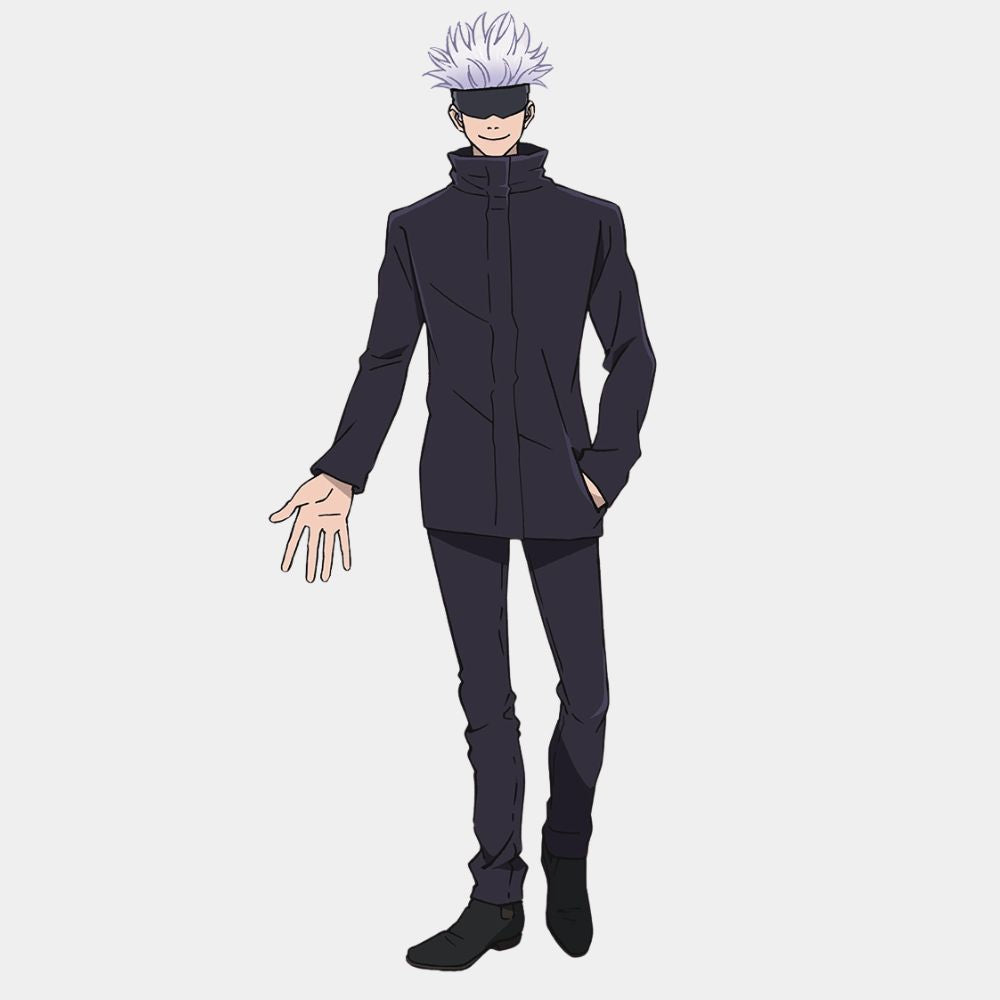 ujutsu Kaisen Gojo Satoru Uniform Black Cotton Jacket - Character Front View